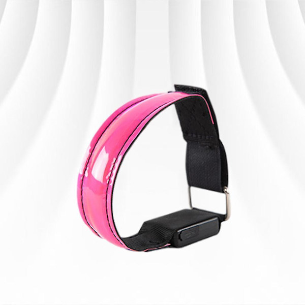 Farverig LED Lys Armbånd Rem USB Opladning Sikkerhed Udendørs Sport Pink