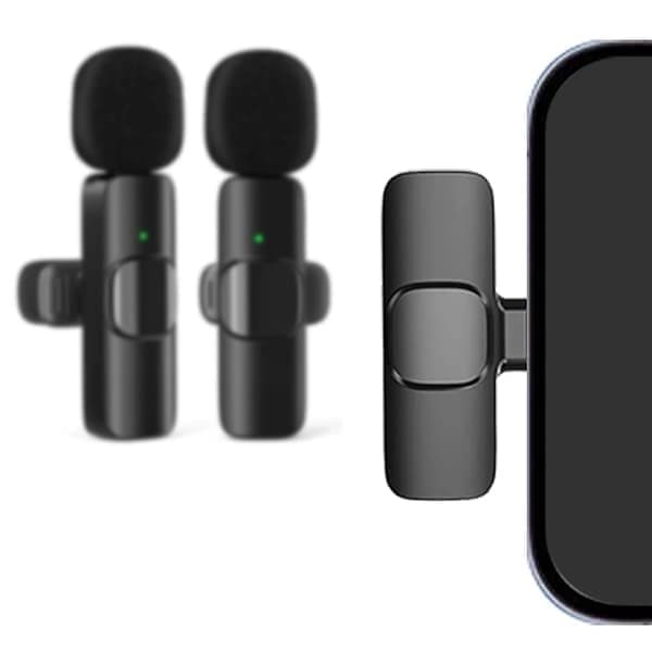 2-pack - Lavalier-mikrofon för mobil - Trådlös - USB-C