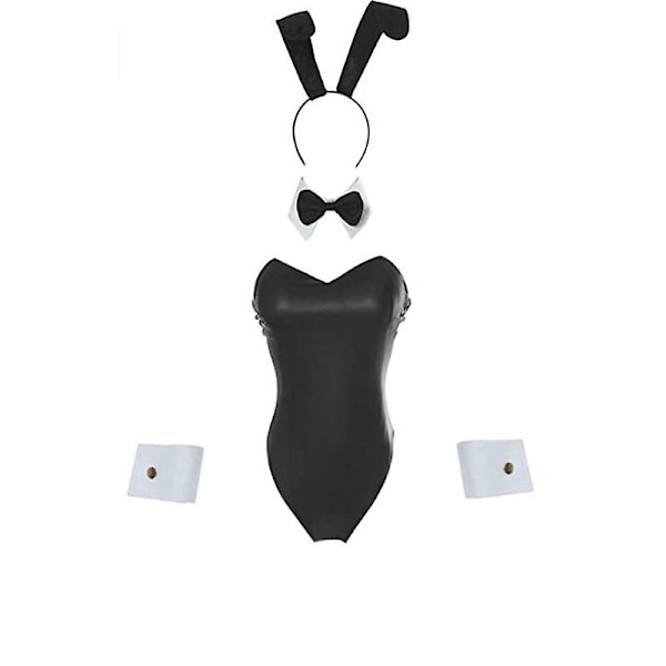 Bunny-kostyme for kvinner Bunny Girl Senpai Cosplay Endelt Bodysuit Skjørt + Krage + Ermeringer + Hodeplagg One Size Fits All