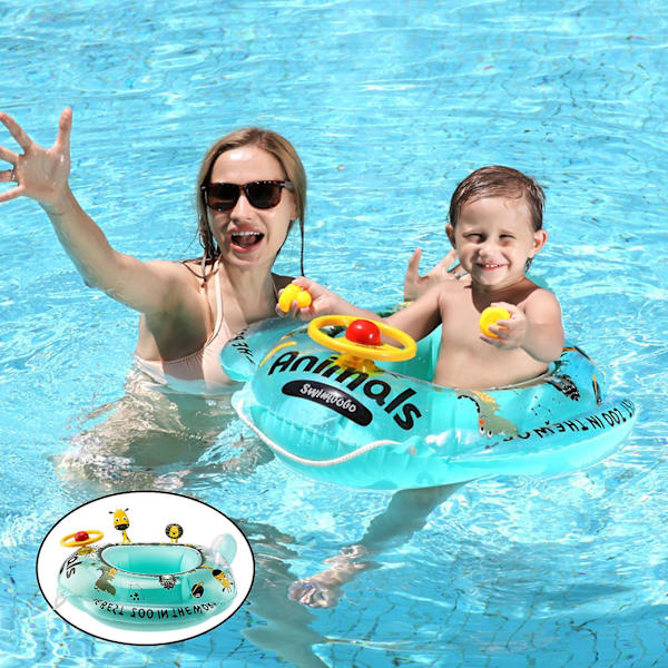 Sød Tegneserie Børn Spædbarn Toddler Baby Swimming Pool Float Oppustelig Sæde