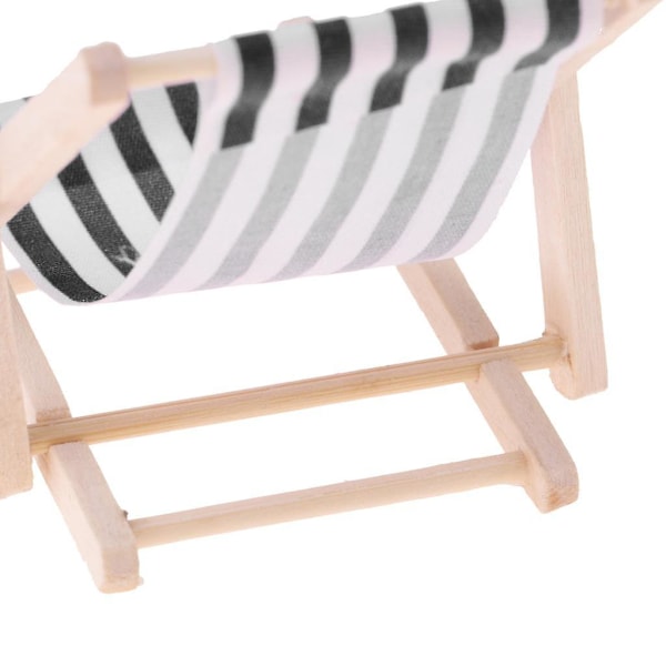 2 stk. Stribede Træ Lounge Stole 1/12 Dukkehust Miniatur Møbler Dekoration