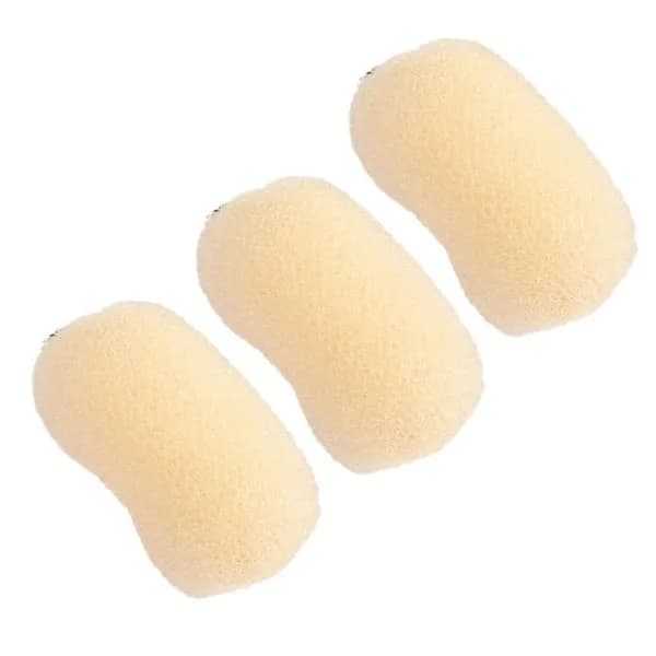 3 st Hårnål Puffy Hårkudde Beige Beige