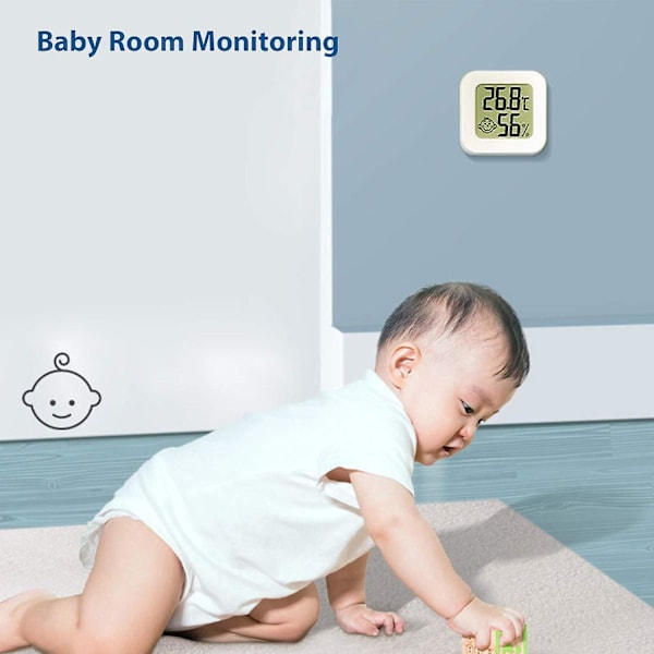 3 stycken Mini Digital Inomhus Termometer Hygrometer Luftfuktighet Temperatur LCD-Skärm Bluetooth Sensor Trådlös Termometer För Hem Kontor Digital Hyg