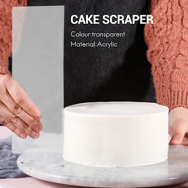 6 stk. Klar Akryl Glasur Frosting Smørcreme Stor Kage Glattemiddel Skraber Kontur Kam Kage Kant