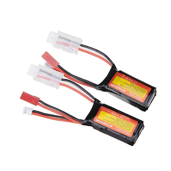 2st ZOP Power 7.4V 300mAh 30C 2S LiPo Batteri PH2.0 Kontakt för RC Drönare