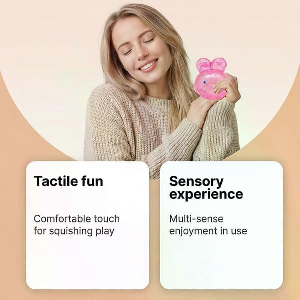 Glitter Pink Påskehare Squishy Stressbold Duftende Gelétekstur, Langsom Rebound Sensorisk Legetøj til Angstlindring