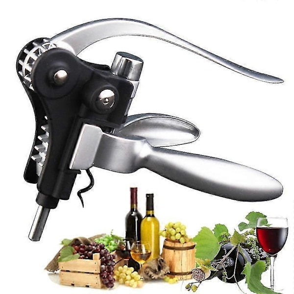 Manual Rabbit Wine Bottle Opener Zinc Alloy Red Wine Opener(Silver)