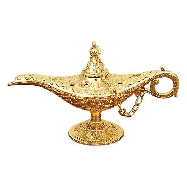 2xclassic Aladdin Lamp Genie Light Arabian Craft Metal Halloween Home Decor Gold