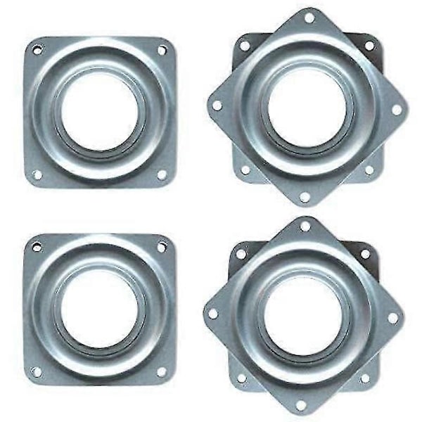 4-pack 2 tum kvadratiska Lazy Susan-svängplattor med kullager, tungt utförande