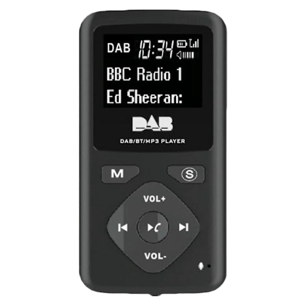 DAB/DAB+ Digitalradio Bluetooth 4.0 Personlig Lomme FM Mini Bærbar Radio Hodetelefon MP3 -USB