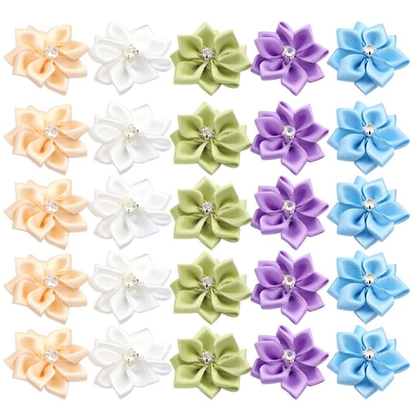 200 st DIY Hårblommor Handgjorda Blomdekorationer Multifunktionella Hårcharm Blommor Klädtillbehör