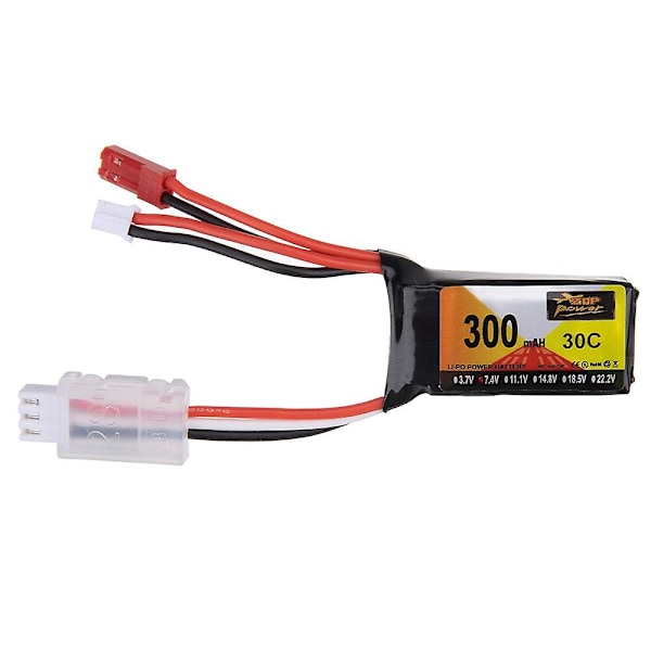 2st ZOP Power 7.4V 300mAh 30C 2S LiPo Batteri PH2.0 Kontakt för RC Drönare