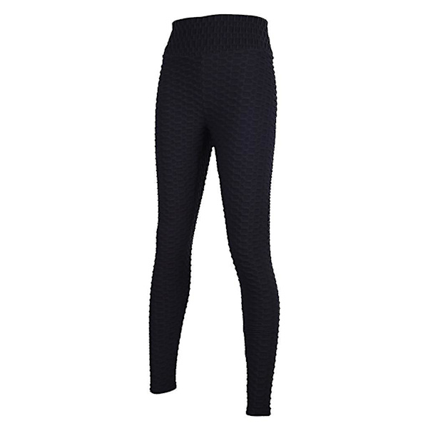 Yogabyxor för kvinnor, hög midja, magkontroll, rumplyft, svarta, XL