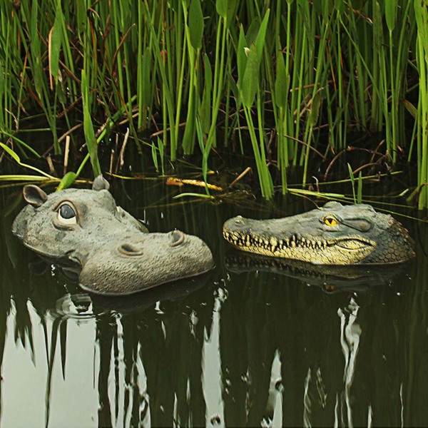 Flytande för krokodil för huvudet Vatten lockbete Simulering Realistisk Alligator Damm Pool Trädgård Konstdekoration qd bäst