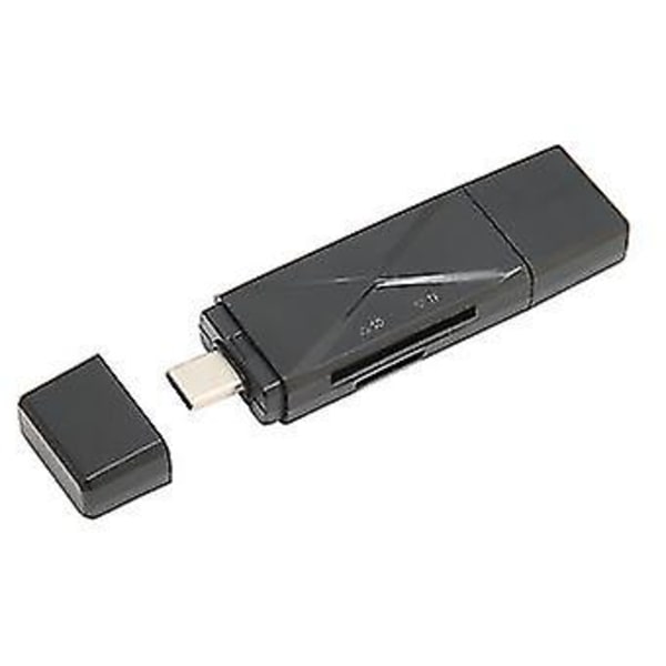 3-i-1 minneskortsläsare USB C USB 2.0 Micro USB Bärbar lagring med 3 kontakter