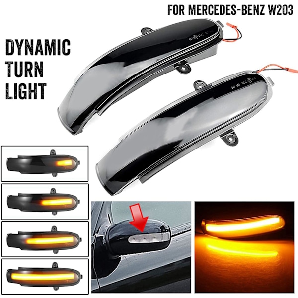 Dynamisk LED Bakspeil Side Speil Blinklys Indikatorlys Svingsignal Lampe For C W203 T-modell Cl203