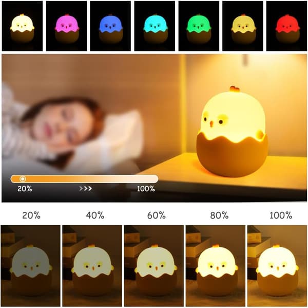 Eggshell nattlys, bærbart LED-babynattlys/barnelampe