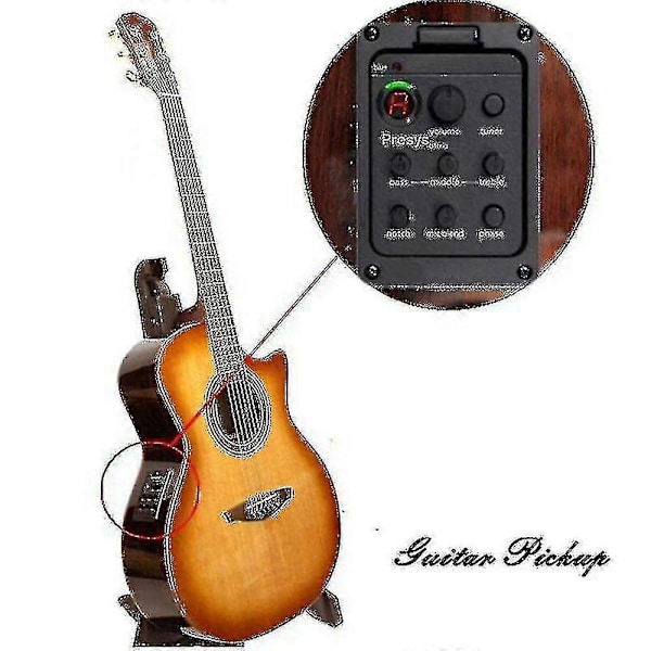 Fishman 4-bands 301 EQ-tuner Piezo-mikrofonförstärkare med blandning för akustisk gitarr