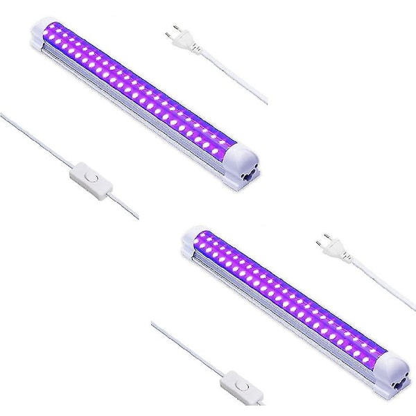 2-pack UV LED Svartljusarmatur, USB Svartljusrör för Neon Glow-affisch, Bärbar Ultraviolettlampa, Fluorescerande lampa för Svartljusfest Kroppsmålning