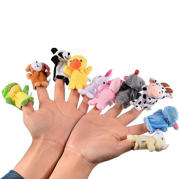10-pack Fingerdockor - Mjuka Plyschdjur Fingerdockor Leksaker för Barn, Mini Plyschleksak för Pojkar Flickor, Festpresenter för Föreställningar, Lektid, Skolor