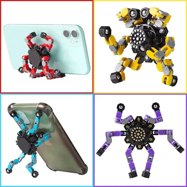 Transformerbare Fidget Spinners 4 stk for barn og voksne Stressavlastende sensoriske leker for gutter og jenter