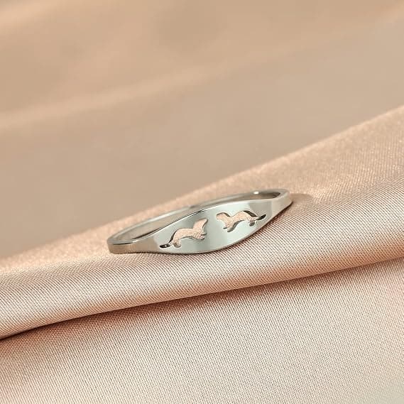 Odderring, dame-/pigestil, rustfrit stål, enkelt design, en perfekt gave til kæledyrselskere.