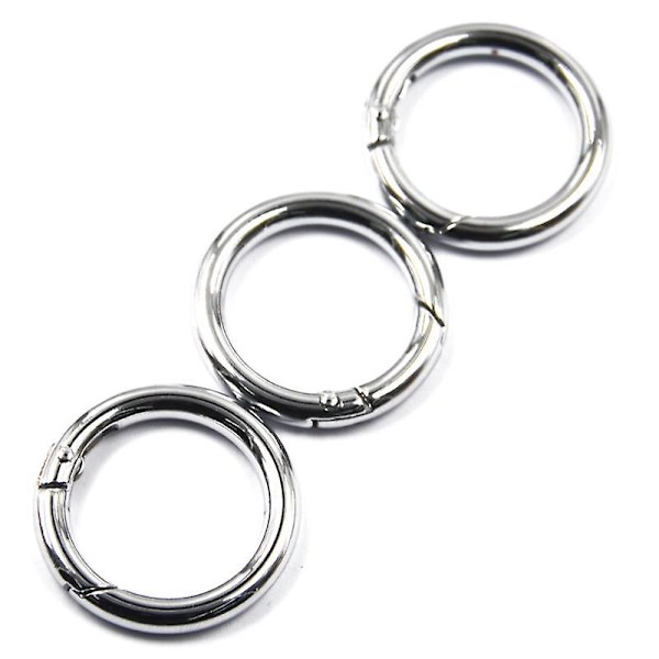 14x 3 stk Sølvbelagte Legering Runde Fjærtrykknapper Klips 35mm