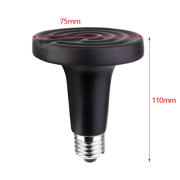 E27 Reptil Varmelampe Infrarød Varmelampe Pære Dia.75mm 50w 220v-240v