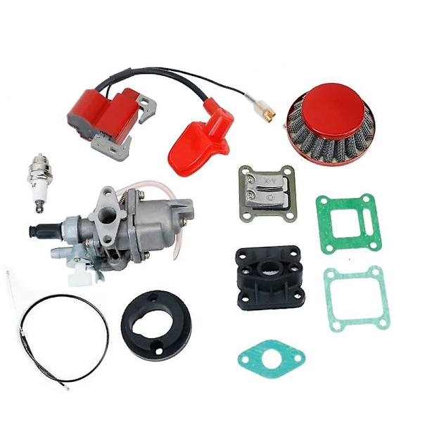47cc 49cc moottorin kaasutin Pod-ilmasuodattimella 2-tahti Pocket Bike Mini Quad ATV Dirt Bike MiniMoto Go Kart Buggylle