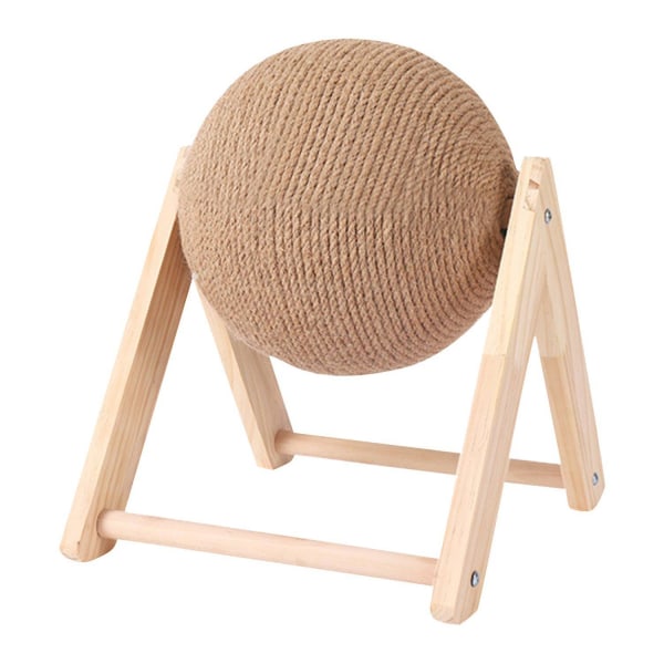 Klösboll med Ställning till Katt - 12 cm qd bäst beige