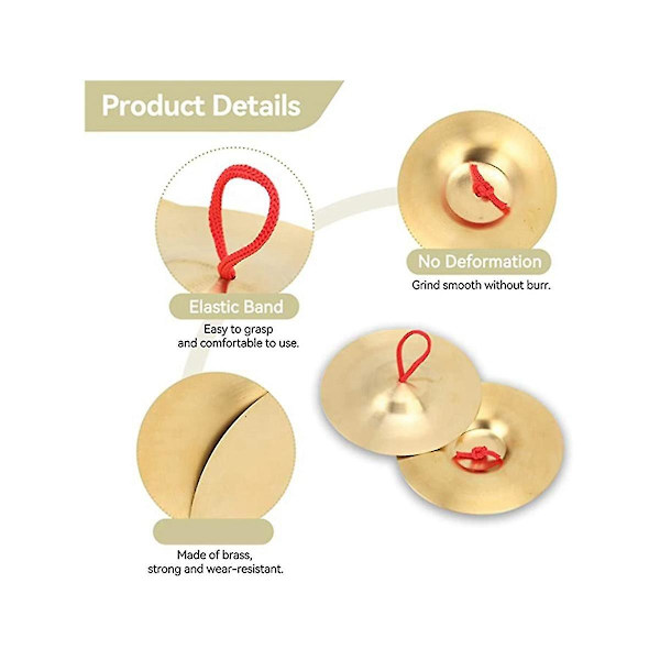 Crash-cymbal, 2-pack Hand Pool Percuss Instrument Leksak för Vuxna