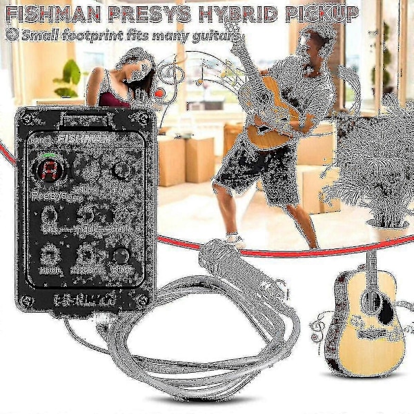 Fishman 4-bands 301 EQ-tuner Piezo-mikrofonförstärkare med blandning för akustisk gitarr