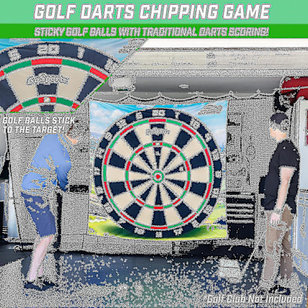 Chip N' Stick Golf Spil med Chip N' Stick Golfbolde - Gigantiske Mål med Chipping Mat - Vælg Klassisk eller Darts 180*180cm