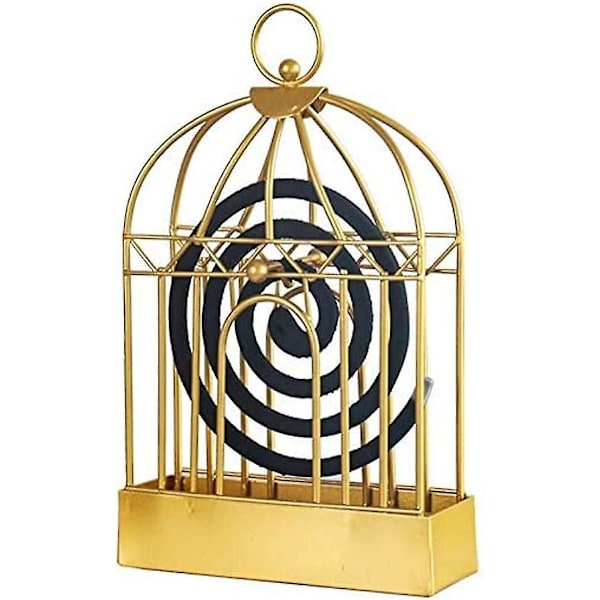 Myggespiralholder, Nordisk Retro Jern Røgelsebrænder Myggespiralramme (guld)