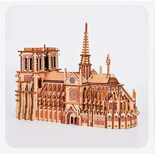 Notre Dame de Paris (Puslespil) - Træ 3D Puslespilsmodel