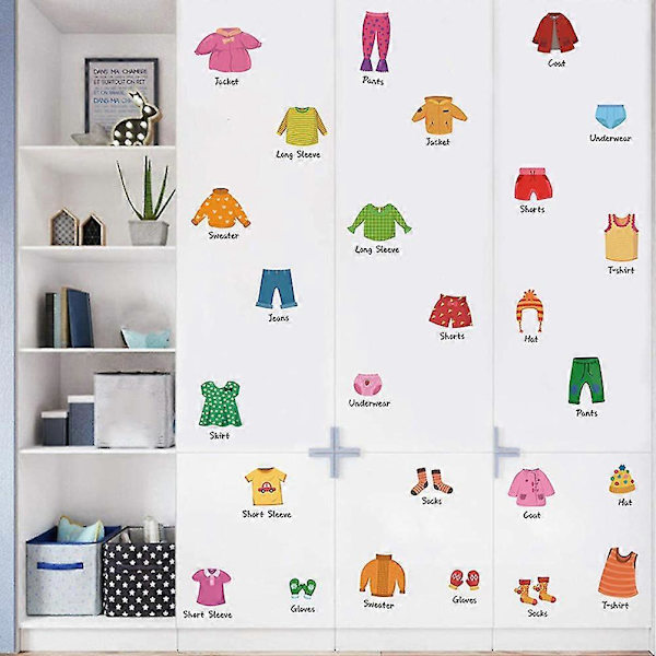 1 Sæt Kommode Tøj Dekaler Aftagelige Kommode Tøj Dekaler til Garderobe