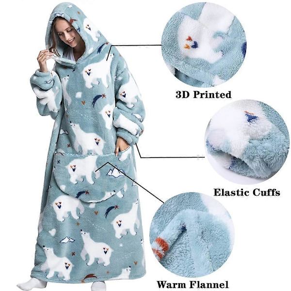 Alpaca Ylisuuri Huppari, Puettava Peitto, Naisille, Söpö Sherpa-Hupullinen Peittopaita SYR14