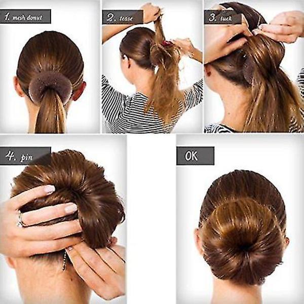 Extra Small Hårtutsskapare, Mini Chignon Hårtutsskapare (6 st, Liten Storlek 2,4 tum, Svart) TR31
