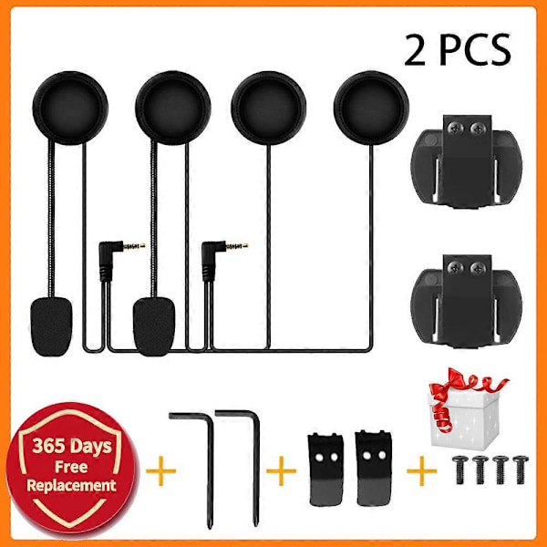 Mikrofonhøyttalerhodetelefon 3,5 mm med hodetelefonklips Passer for V6 Pro V4 Vnetphon V4 V6 Motorsykkel med 3 gaver~10938