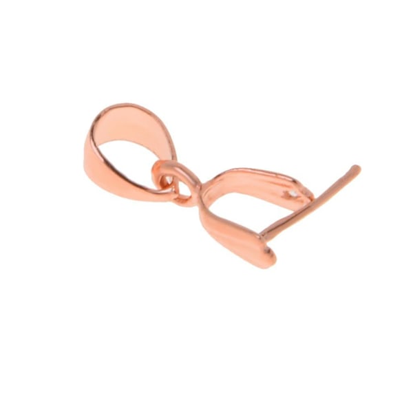 925 Sterling Silver Hängande Fäste Pinch Bail Connector Smycken DIY Roséguld