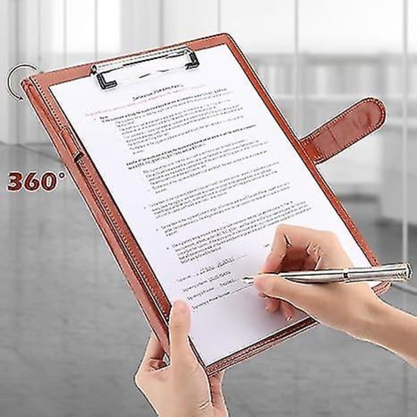 Portfoliomappe - Kunstlæder Portfoliomappe med Cover til A4 Notesblokholder, Business Po