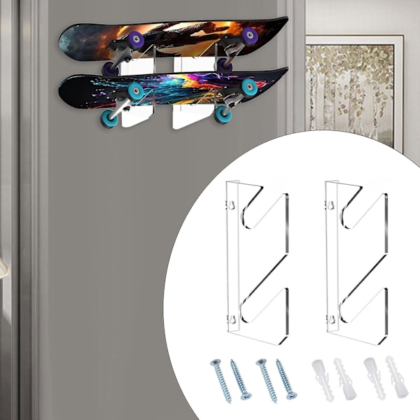 Skateboard Stativ Skateboard Opbevaring Hængende Akryl Snowboard Væghængende Snowboard Holder Multifunktionel til Garage Longboard