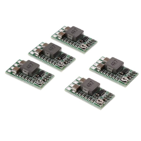 5 kpl Mini DC-DC 4-24V12V24V - 5V3A Virtalähdemoduuli 97.5% Autolle
