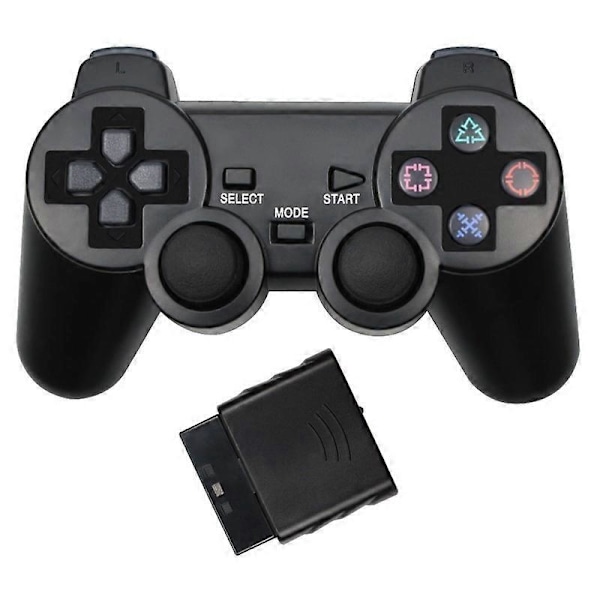 2,4 GHz Langaton Pelikonsoli SONY PS2 / PS1 Tarvikkeille 2 Moottorilla PC Joystick Ohjain PlayStation 2 Konsolille