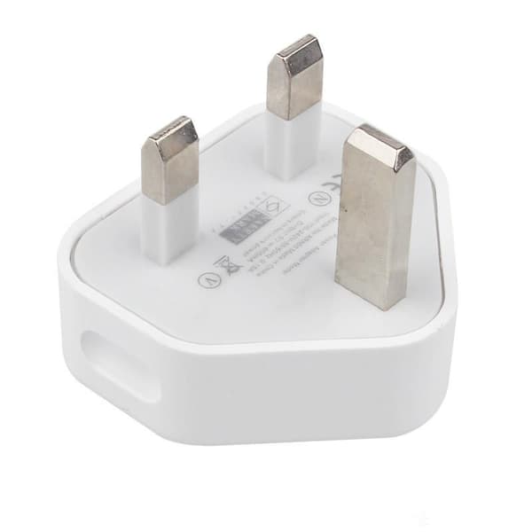 UK USB-stik, USB-opladerstikadapter, UK 5W mobiltelefonstik, med USB-interface 2-pak