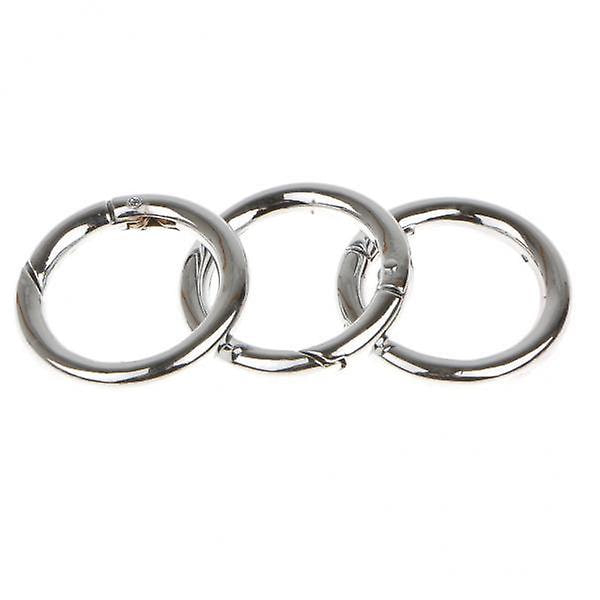 14x 3 stk Sølvbelagte Legering Runde Fjærtrykknapper Klips 35mm