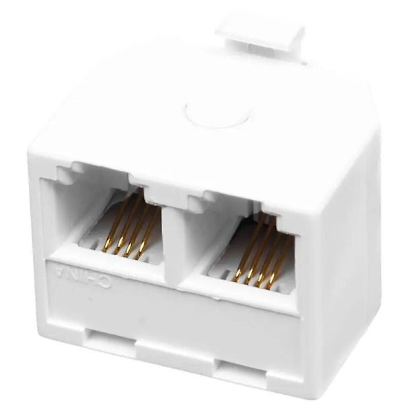 2-veis 6P4C RJ11 Modulær Telefonveggadapter og Splitter for fasttelefon