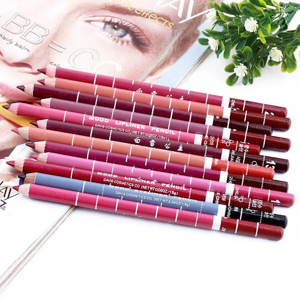 12 stk. profesjonell leppeblyant vanntett treblend leppe