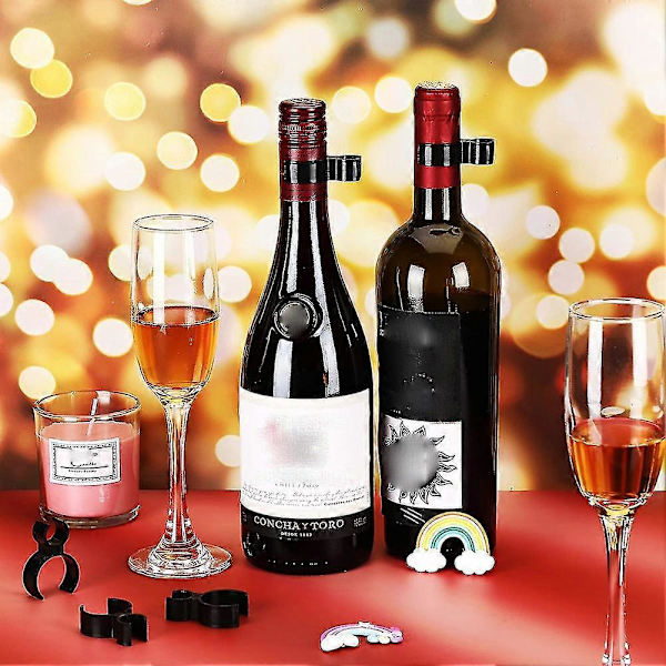 30 st Champagneflaska Glitter Enkelt Hållare Säkerhetsklämmor Flaskklämmor För Ljus Julpartyn