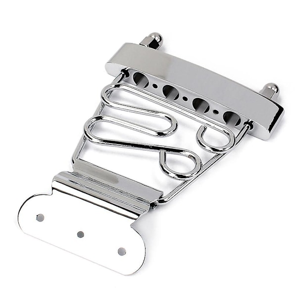 Metall 4-strängig Jazzgitarr Trapeze Tailpiece Bro med Skruvar Silver